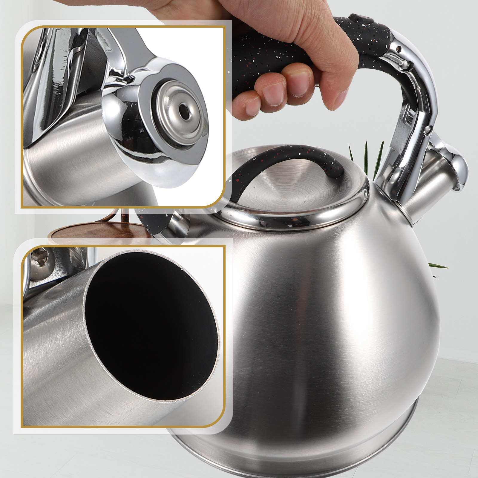 Water Kettle Stainless Steel Teakettle Restaurant Tea Pot Kitchen Teakettle Water Kettle for Home Kitchen Water