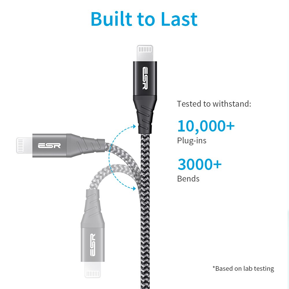 ESR USB C a fulmine MFi Certificato PD Veloce di Ricarica 1M 2M Tipo C Cavo del Caricatore di Dati per iPad iPhone 11 pro XR XS Max X più.