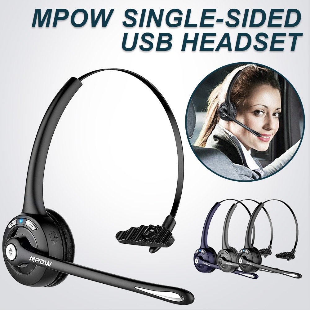 Mpow 015 Pro Wireless Headphone V5.0 Bluetooth Headset with Noise Cancelling Mic For Trucker Driver Call Customer Service