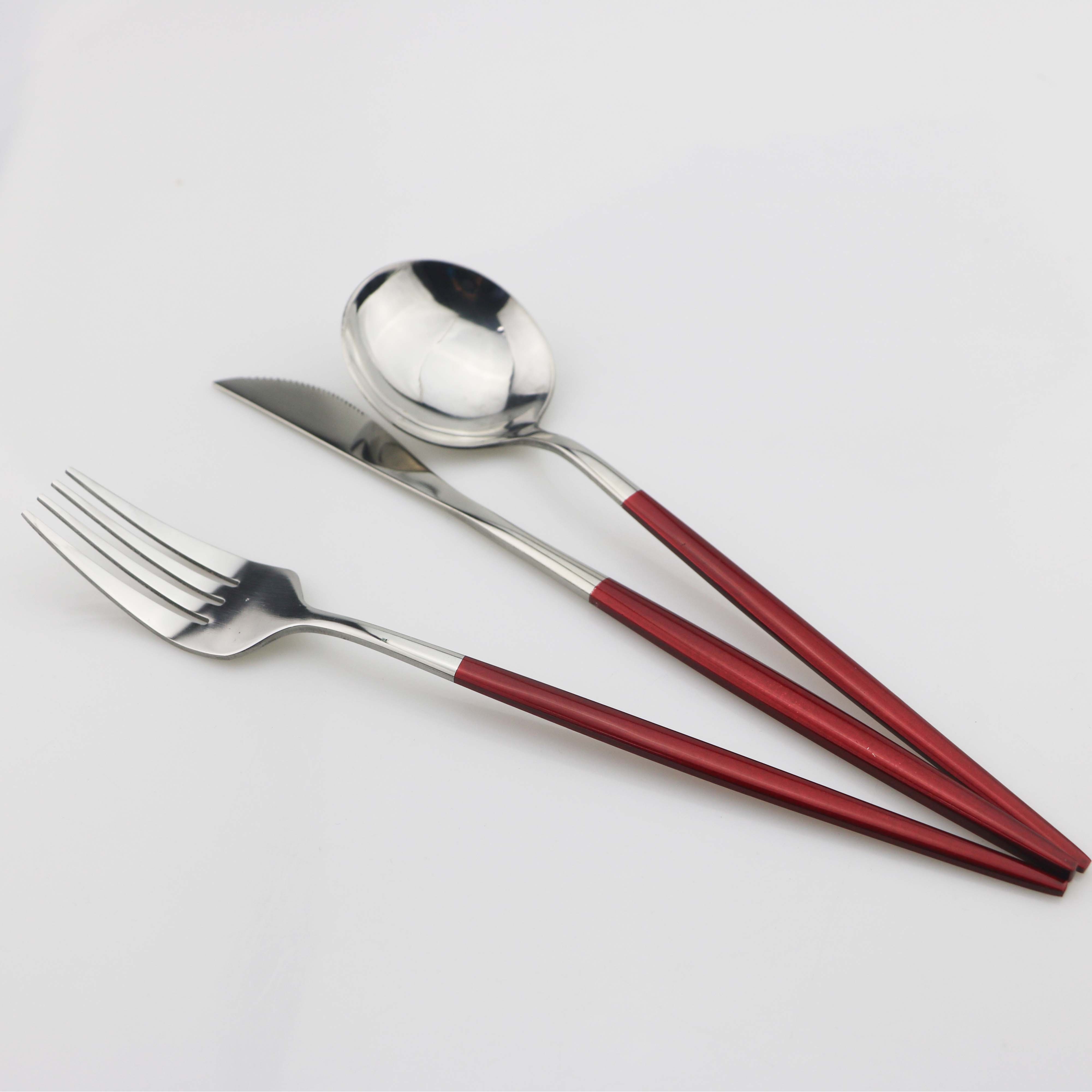 Pink Silver Flatware Set Knife Fork Spoon Cutlery Set 304 Stainless Steel Dinnerware Set Mirror Gold Tableware Silverware