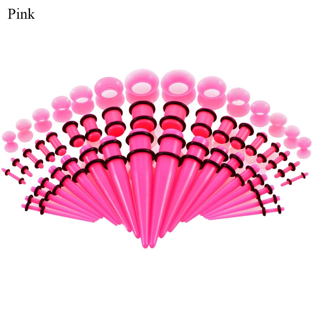 Acryl Oor Gauge Doorstoken Oorbellen Taper En Plug Stretching Kits Gemengde Kleur Oor Flesh Tunnel Uitbreiding Body Piercing Sieraden: pink