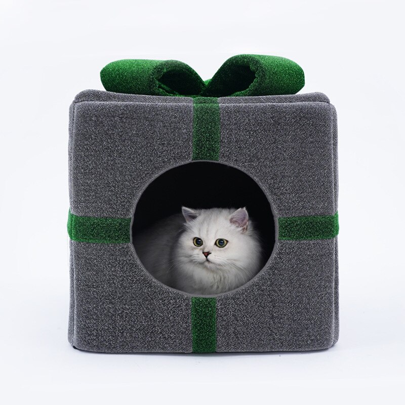 The Latest Pet Christmas Box Cat House Cat House Cat House Closed Cat House Four Seasons Warm Dog House