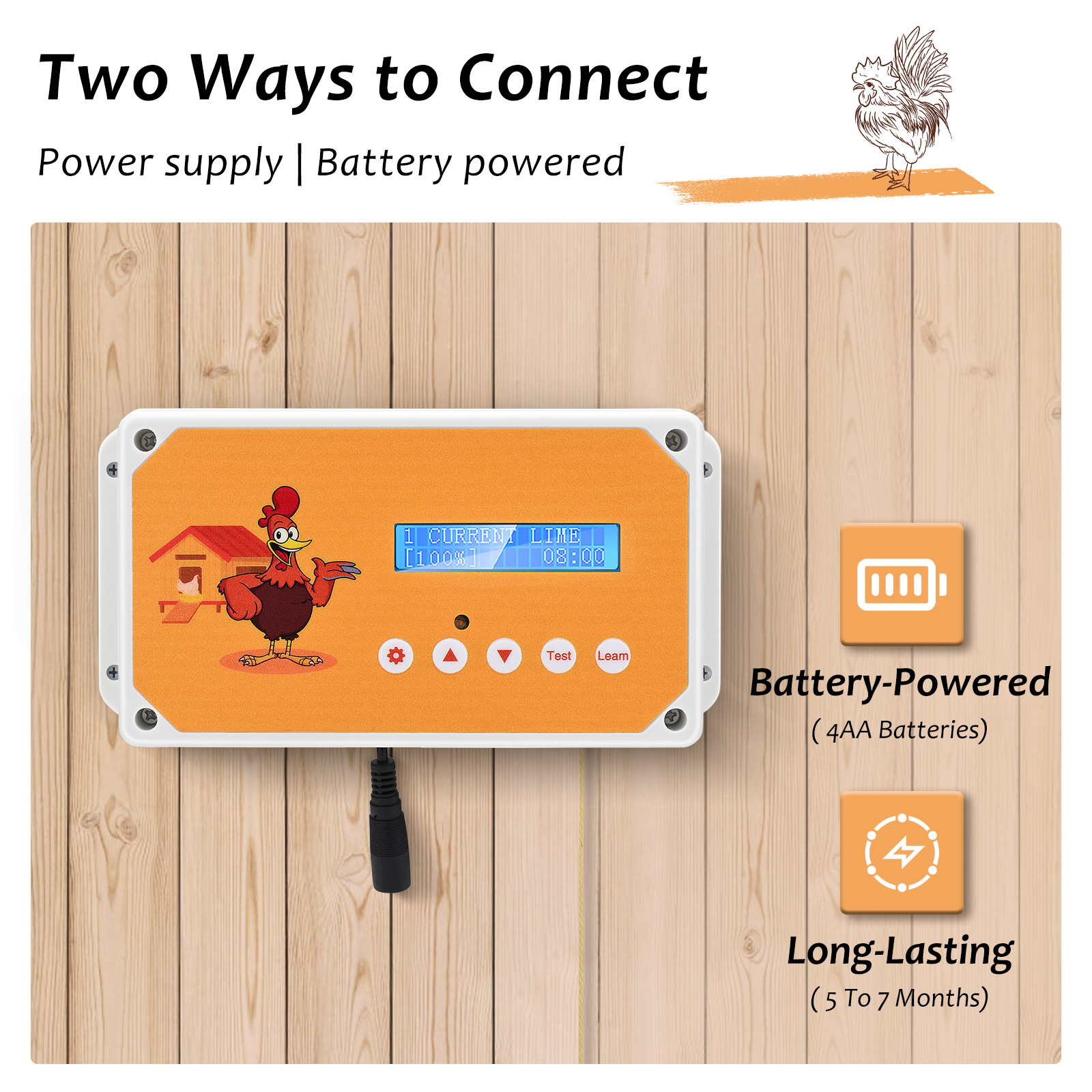 Automatische Kippenhok Deur Schakelkast Met Afstandsbediening En Timer Voor Veilig Kip Landbouw, Stroom Of Batterij Operated