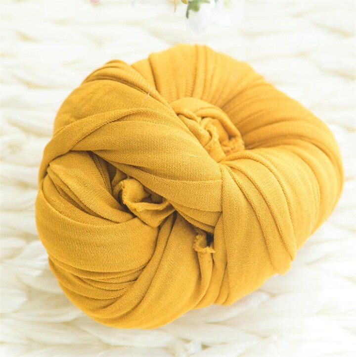 Ylsteed Pasgeboren Fotografie Props Stretch Baby Fotografie Wraps Deken Pasgeboren Inbakeren Baby Fotoshoot Props Accessoires: Geel