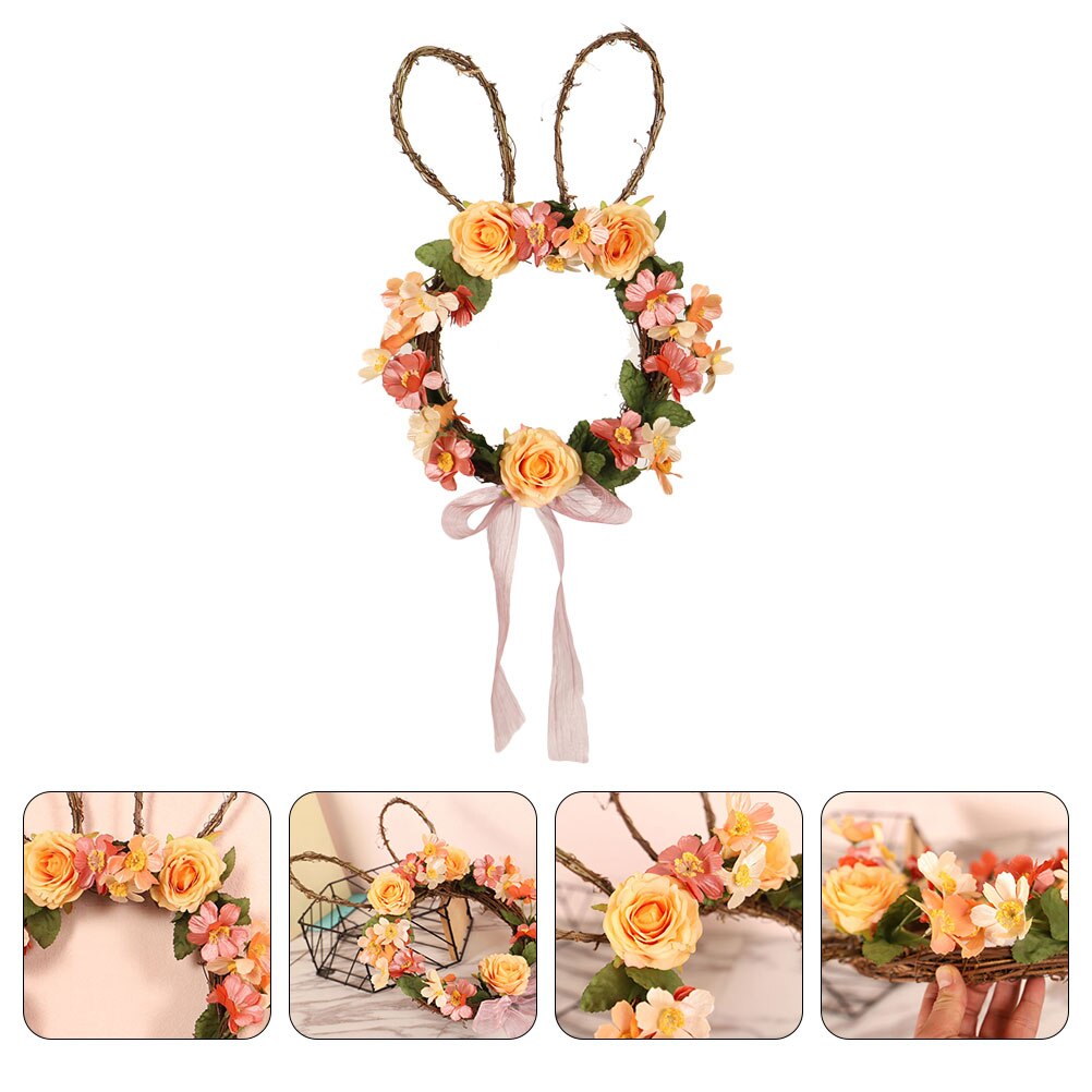 Easter Flower Wreath Easter Hanging Wreath Decor Exquisite Easter Wreath Ornament