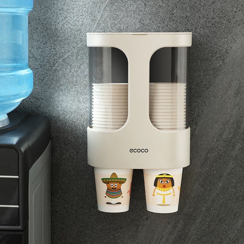 Disponibel kopholder automatisk kopholder papir kopholder vægmonteret husholdningsvanddispenser hængsel: Khaki
