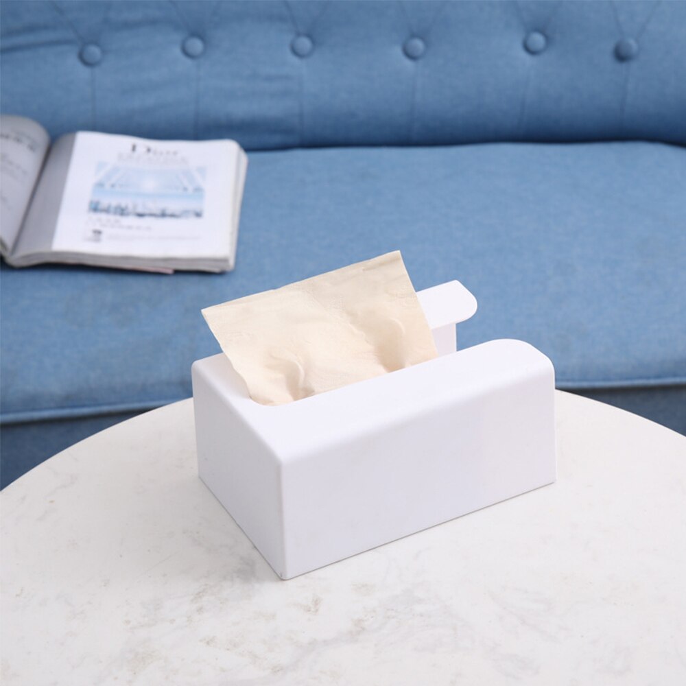 Wall Mounted Tissue Box Self Adhesive Tissue Box Napkin Holder Garbage Dispenser Paper Organizer Kitchen Hanging Rack Storage