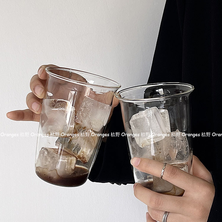 420 ml kaffebarer højtemperaturbestandig gennemsigtig glas enkel vandkop iste latte kaffedrik kold drik