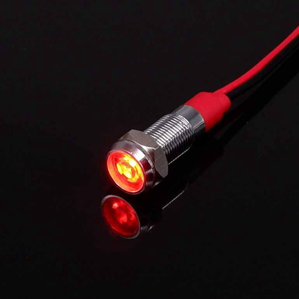 6mm Metal Power Indicator LED Signal Light Mini Indicator Light 3v 6v 12v 24v 110v 220v Red Orange Green Blue White: Brown