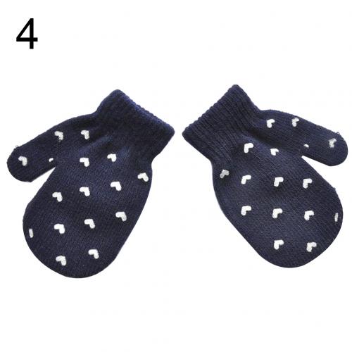1 par vinterfødte baby anti-ridse handsker stjerne hjerte print strikkede vanter: 4
