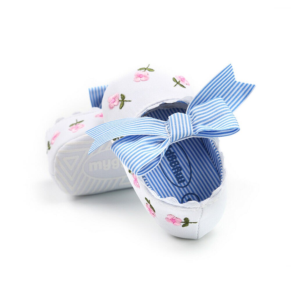 0-18m blomster nyfødt spedbarn baby jenter sko prinsesse bue floarl barneseng sko småbarn baby jente sko