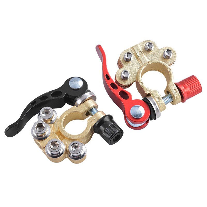 2 PCS 12V 24V Car Battery Terminal Wire Cable Clamp Terminal Quick Disconnect Shut-Off Connectors For Car Auto Accessories