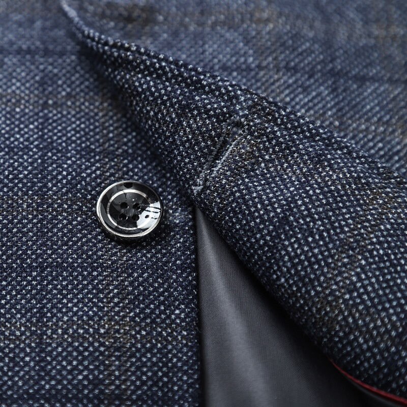 Men Blazers Fleece Wool 4XL 5XL Autumn British Plaid Male Slim Fit Business Casual Coat Men Brand Outwear Suit Jacket