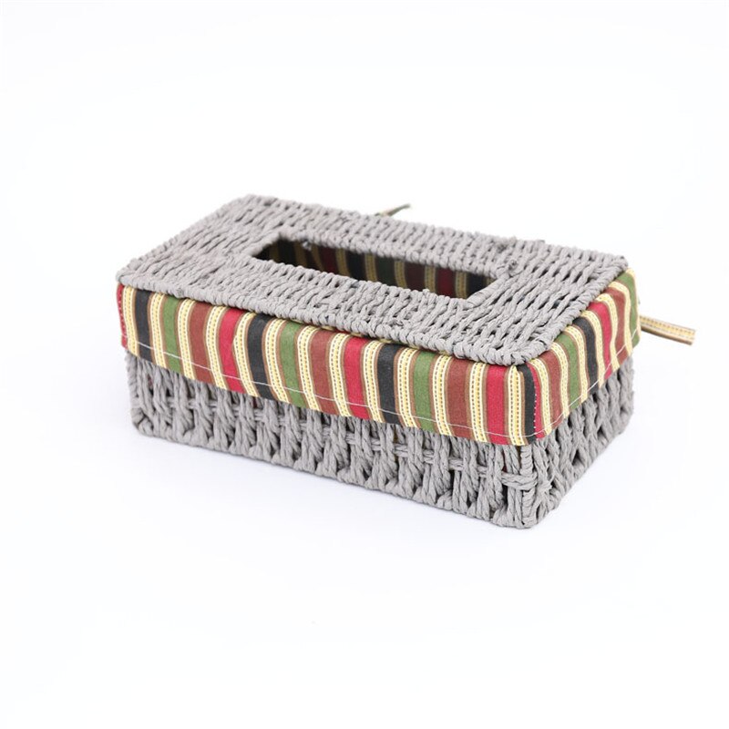 1Pc Handmade Bamboo Weave Tissue Box Household Paper Storage Basket Home Decoration