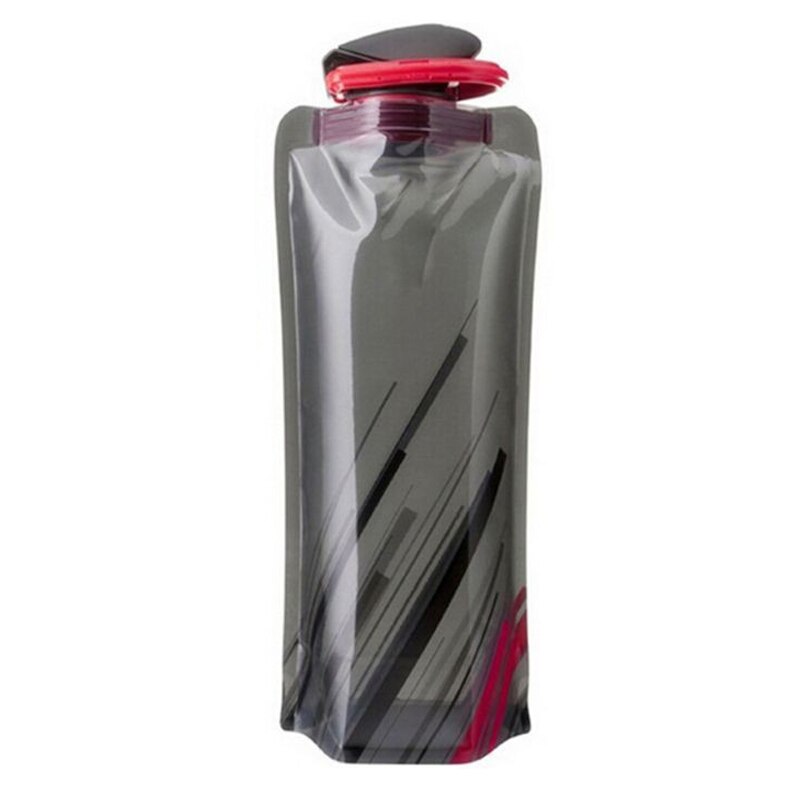 Opvouwbare Zacht Water Zak 700Ml Herbruikbare Draagbare Ultra-Licht Outdoor Sport Wandelen Camping Vervoer Water Zakken: Black