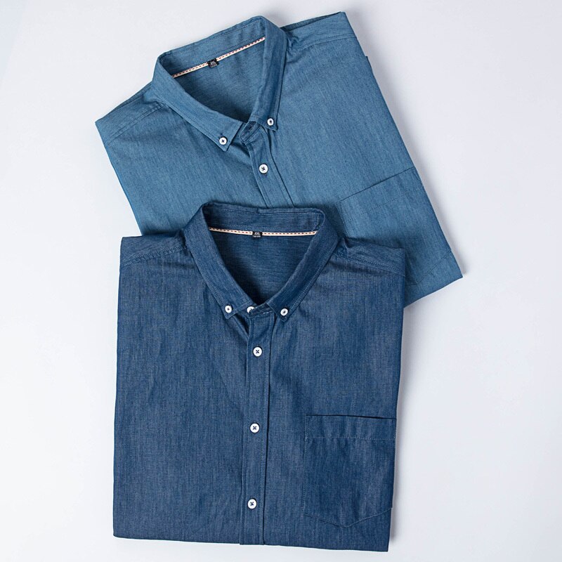 10XL 8XL 6XL 5XL 4XL Jeans Heren Shirts Katoen Lange Mouw Oxford Slanke Camisa Sociale Herfst Denim Shirt Mannen -Kleding