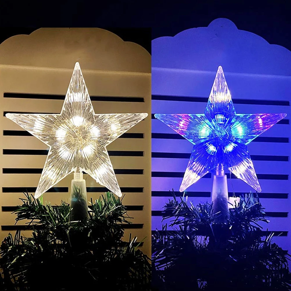 15 cm Weihnachtsbaum Top Stern Licht LED Leuchtende Stern Lampe Weihnachten Baum Dekoration Hause Weihnachten Party Liefert Navidad Noel