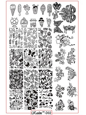 Plaques d'estampillage d'ongle KADOU/zjoies polonais de noël pour les pochoirs de manucure 14.5*9.5 Konad timbre estampillage modèle de manucure