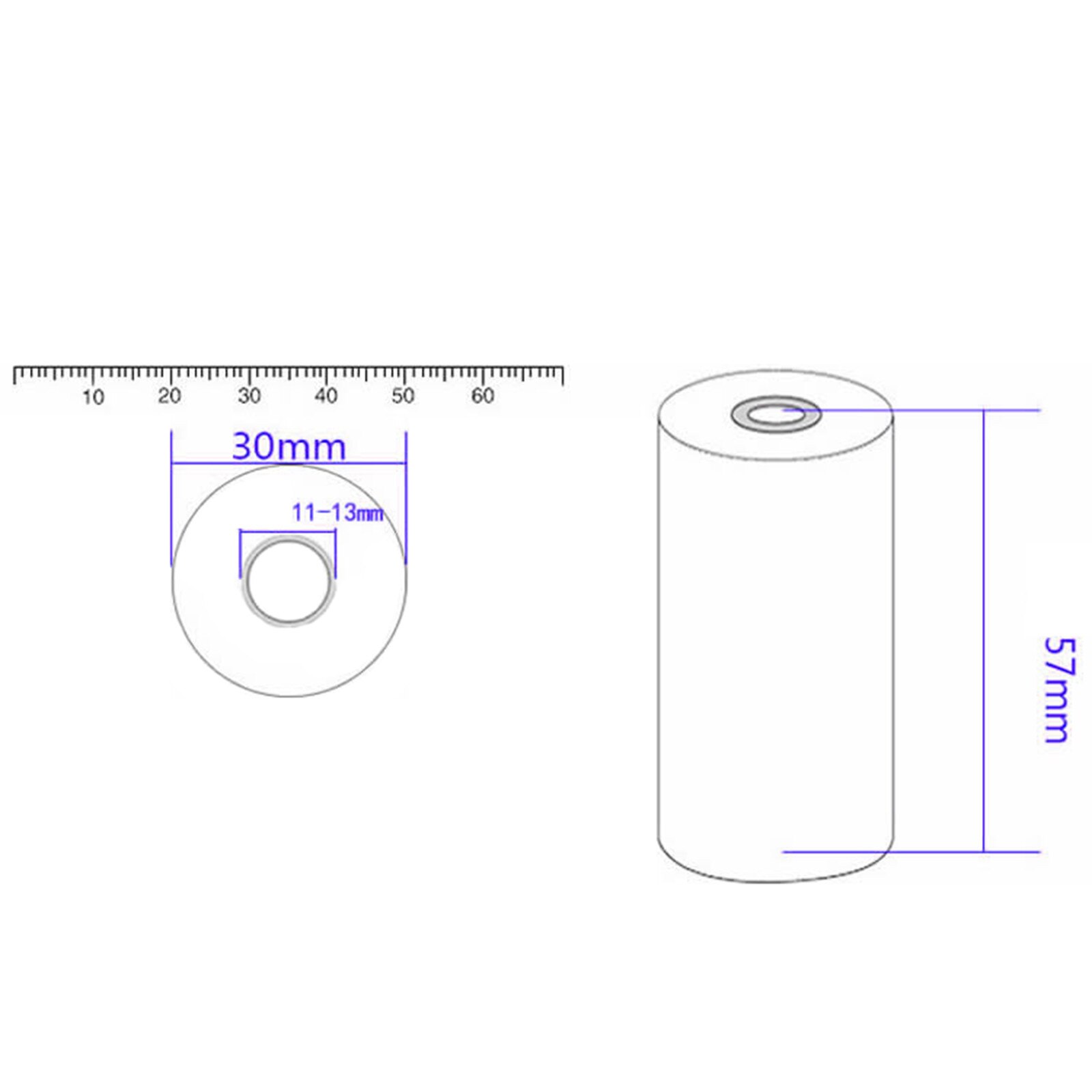 Printable Sticker Paper Roll Direct Thermal Paper With Self-adhesive 57*30mm For Peripage A6 Pocket Thermal Printer