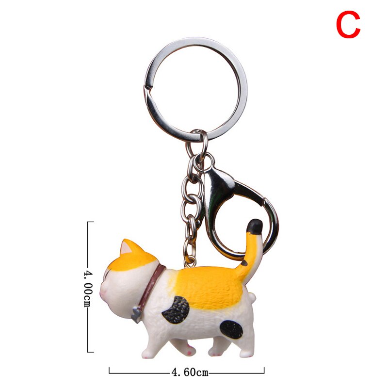Porte-clés chat de dessin animé mignon, pendentif, chaton, tête secouée, sac de voiture, bijoux créatifs, à la , 10.5cm, 1 pièce