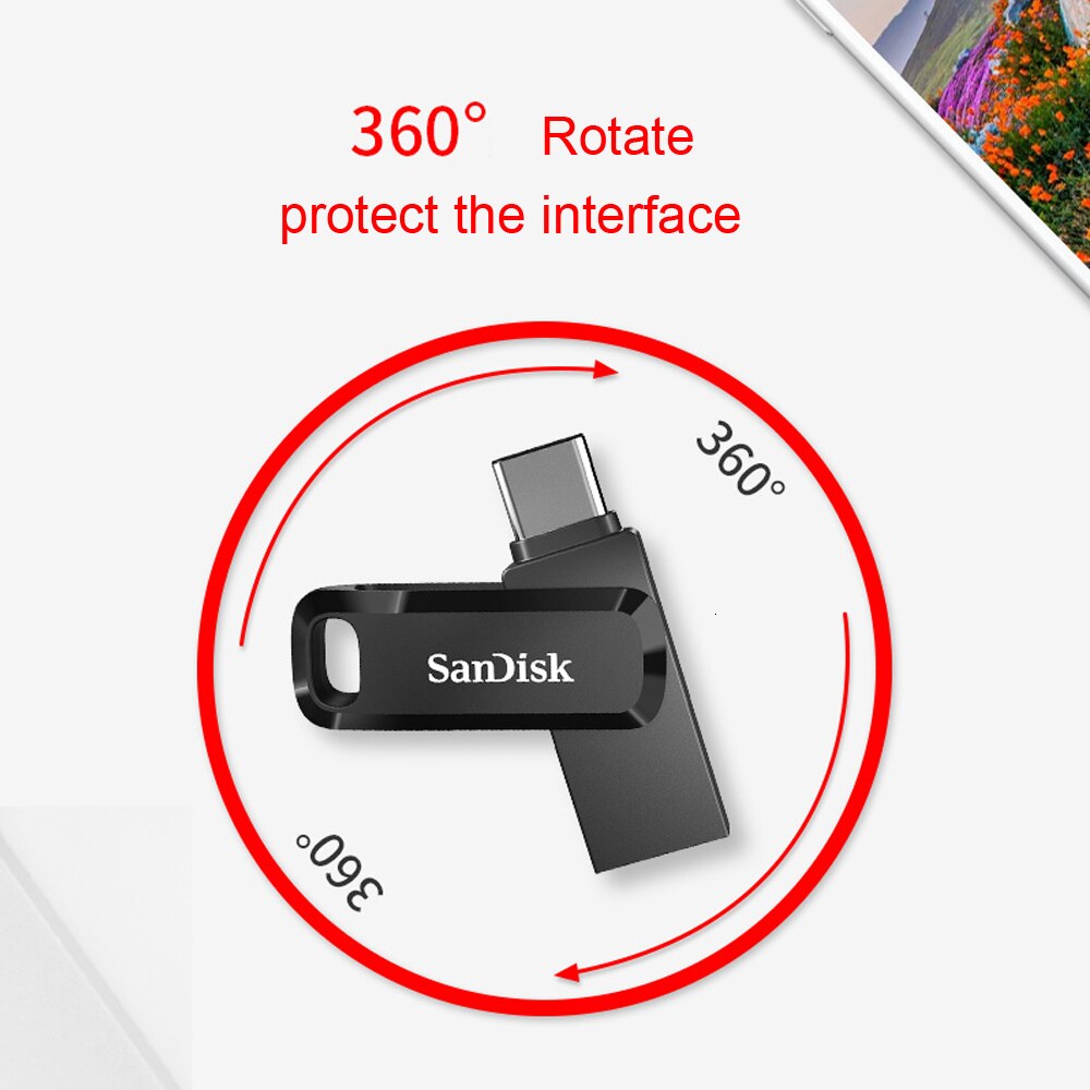 SanDisk USB Flash Drive OTG USB 3.1 Type-C 32GB 64GB up to 150MB/s Pendrive 128GB Pen Drive 256GB for cellphone tablet PC SDDDC3