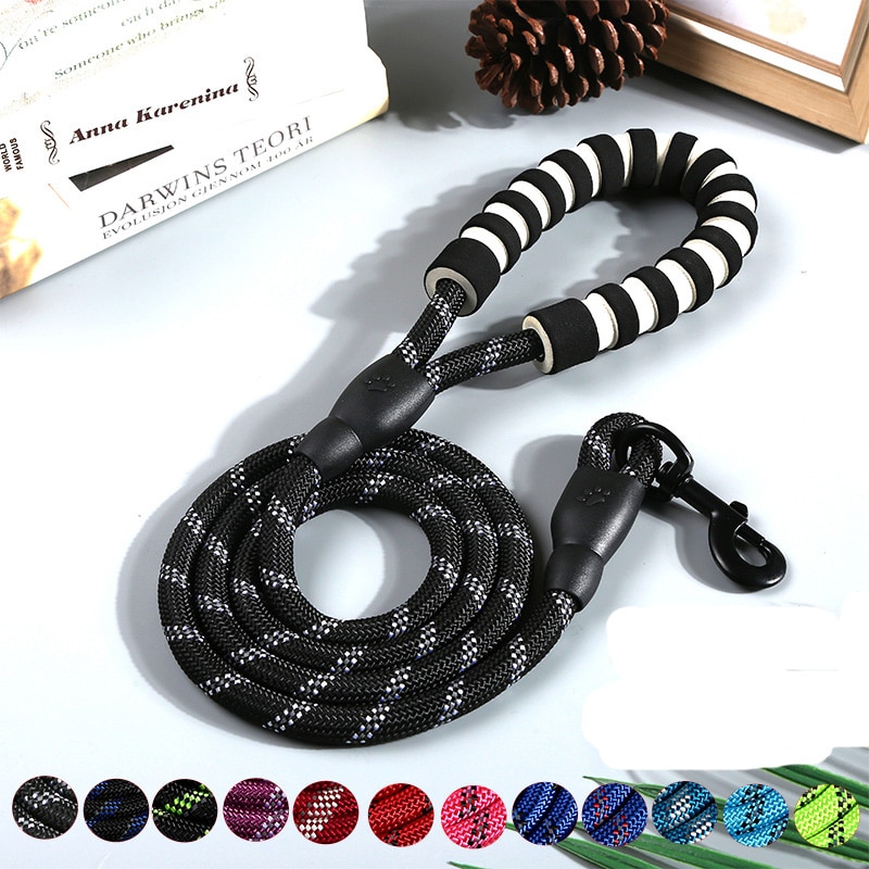 Nylon 1.5m huisdier hondenriem hondenriem kleur nacht reflecterend duurzaam wandelen training tractie touw hondenriem met hondenriem