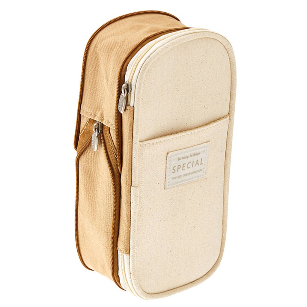 Large Capacity Canvas Pencil Case Colorful School Portable Multifunctional Zipper Gadgets Pencil Bag Accommodate 50 Pens/Pencils