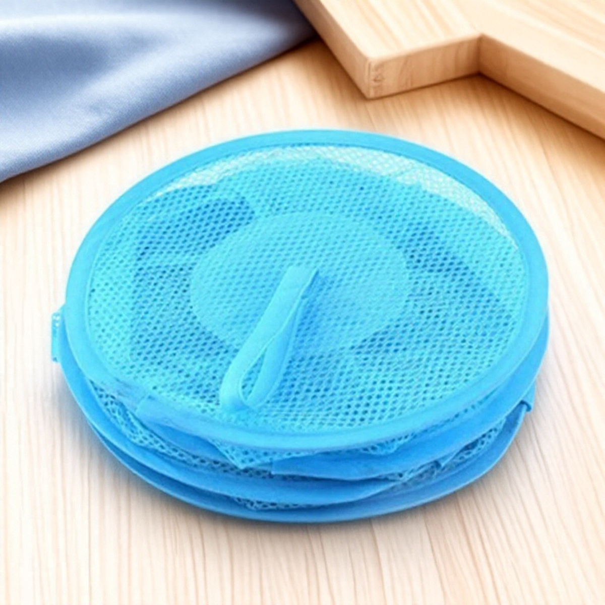Organizador de almacenamiento cilíndrico multicapa, bolsa colgante, armario de pared, cesta de juguetes y ropa para niños, soluciones de almacenamiento en el hogar: Azul