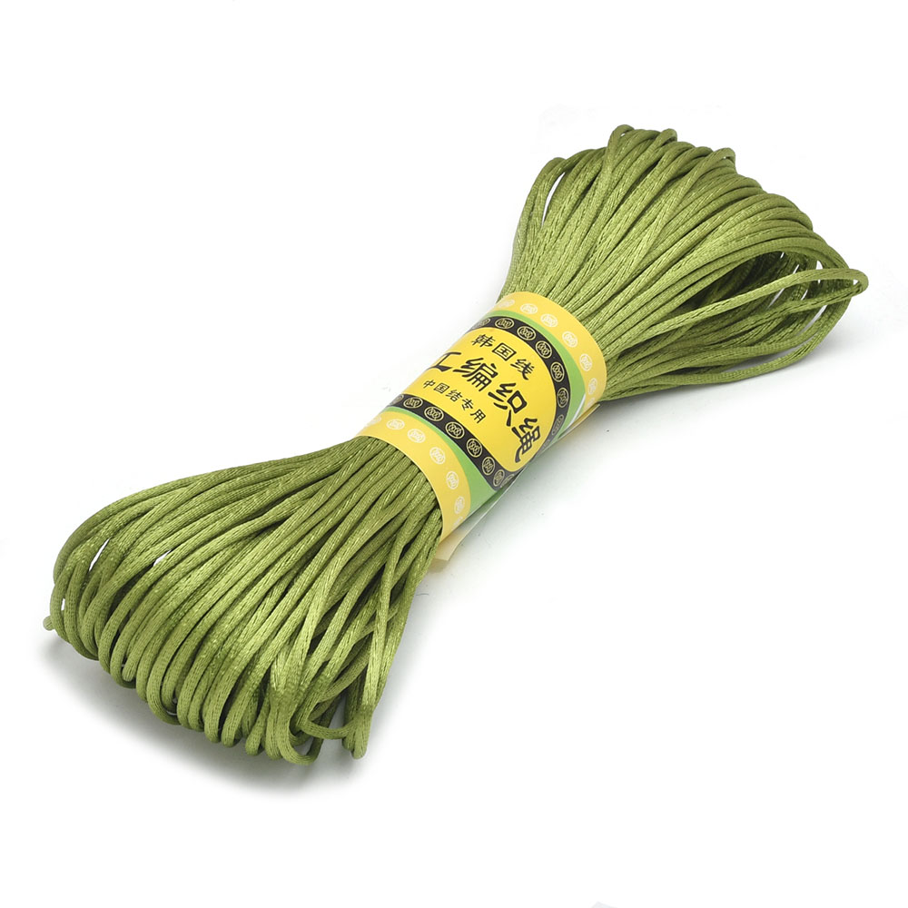 20 m 1,5 mm Satin--Nylon-Zierkordel, Rattail-Kordel, chinesischer Knoten: Champagner