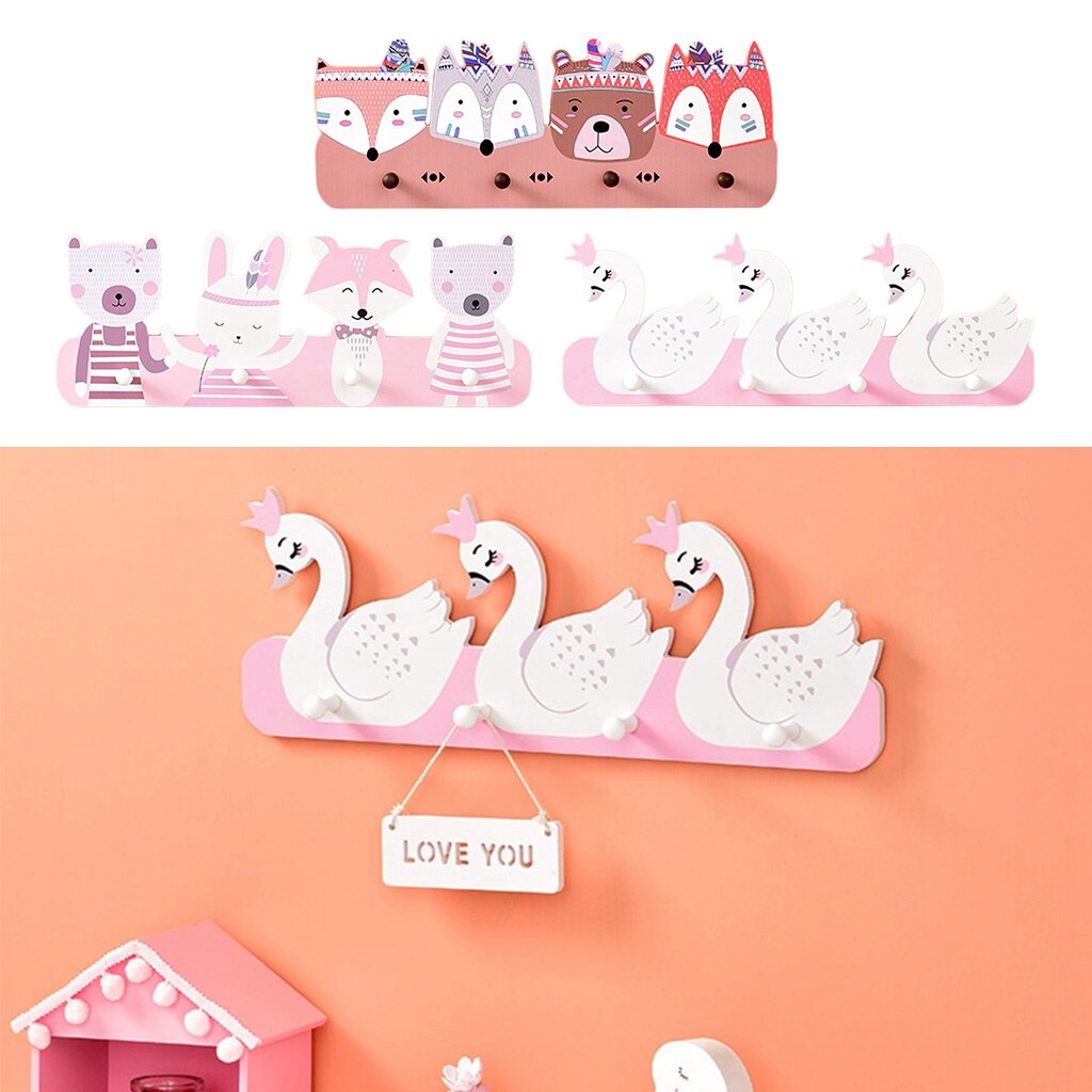 Wooden Wall Hangers Decorative Adhesive with No - trace Nails