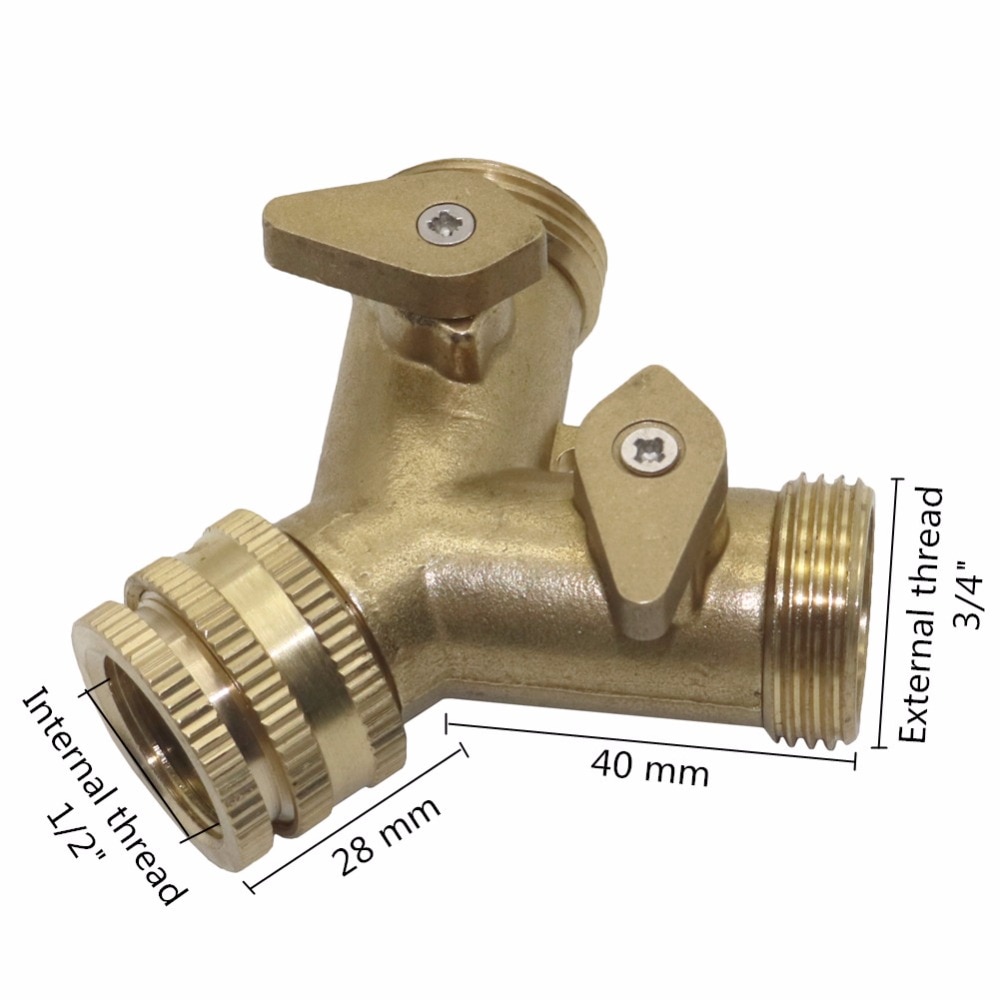 Brass Hose Pipe Splitter 2 Way Quick Connectors Y Shape Garden Tap garden Water Connectors garden water tap splitter