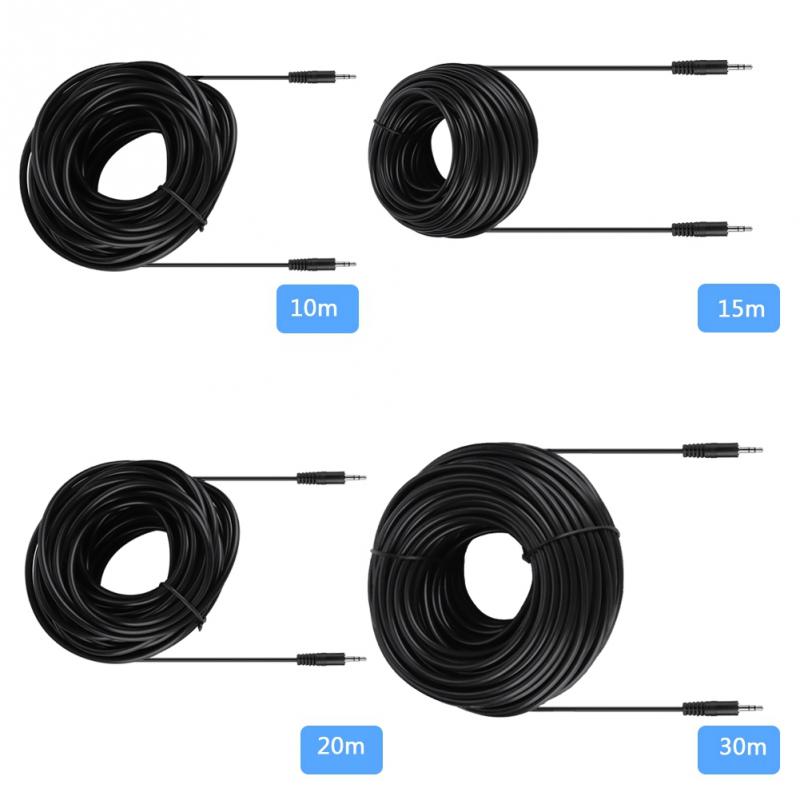 3.5mm Copper Male to Male Shielded Audio Cable for Speakers Headset With AUX-Input Jack 10m 15m 20m 30m Optional