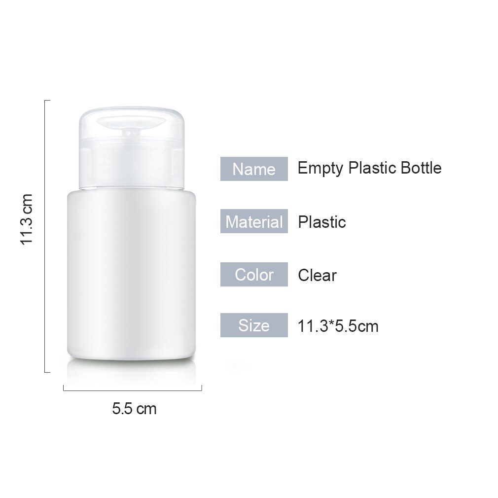 150ml Empty Pump Dispenser Nail Polish Remover Bottle Gel Nail Art Tools For Nail Art Cleaning Remover Bottle