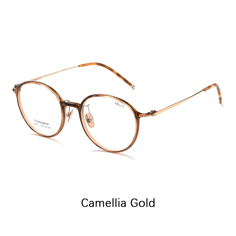 Gafas redondas Retro de titanio puro para mujer, montura ultraligera para miopía, montura decorativa óptica, gafas para ordenador, novedad de 2024: Negro / +100