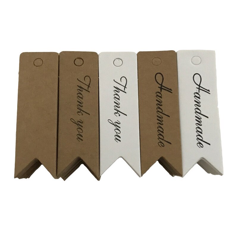 100 stk tags tøj tags små label logo tag kraft papir etiketter diy beklædning syning stof bogmærker