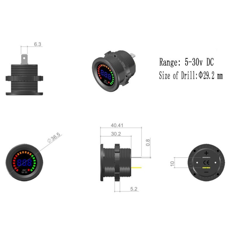 Dc 24V Led Voltmeter Mini Meter Led Panel Display Accessoires Praktische