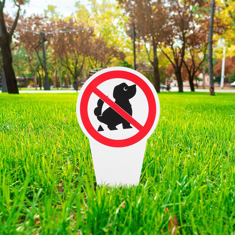 Hundekot-Schilder, Hofpfahl, PVC, einfach zu installieren, Garten- und Rasendekoration, klare Nachricht, fördert sterben Sauberkeit, vielseitige Nutzung, Nr