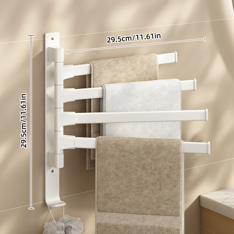 180° Rotatable Towel Holder Space Aluminum Shower Room Towel Hanger Multifunctional Storage Organizer For Bathroom Accessories: green