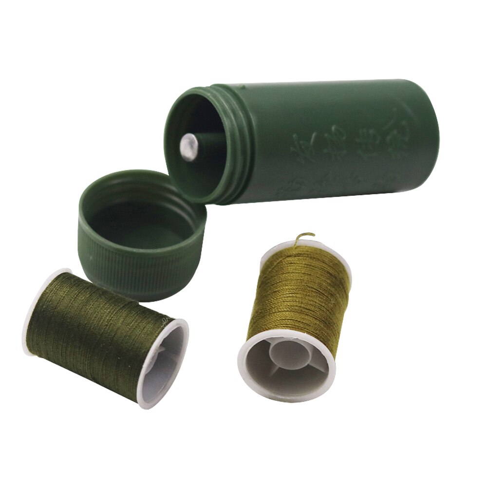 Mini Sewing Box Kits Strong Thread for Sewing Polyester Thread with Needles Threads Set Cylindrical Bottle Storage Kit Tool