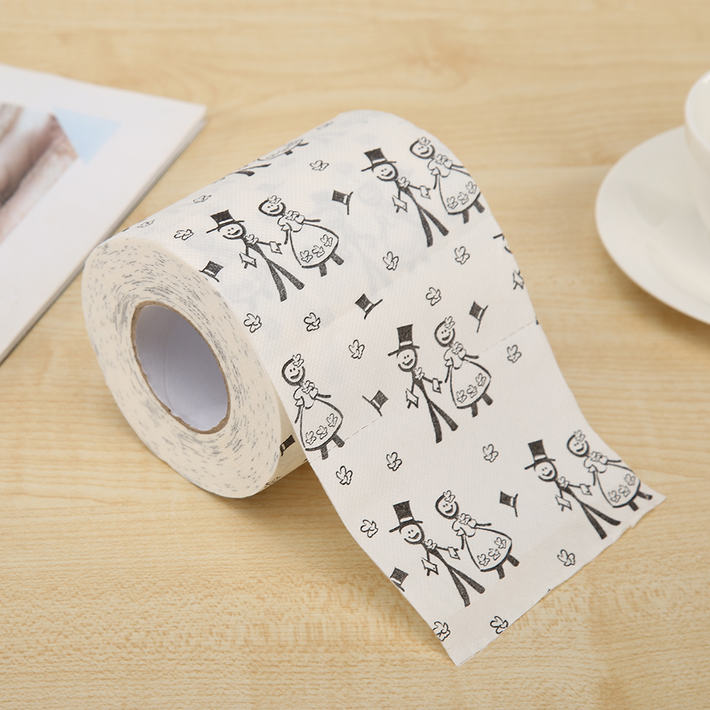 Novelty Tissue Sweet Roll Paper Wedding Printing Toilet Roll High Water Absorption Paper for Household Kitchen Supplies