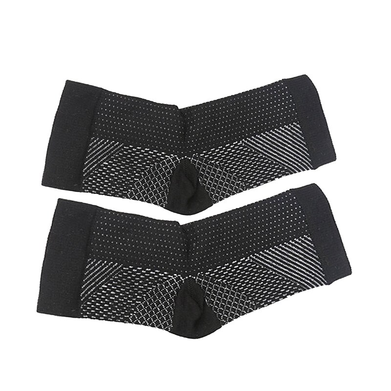 1 par anti-tretthet sportstrykk sokker ankel fot erme tøye ut kompresjon pustende yoga støtte svarte bøyle sokker