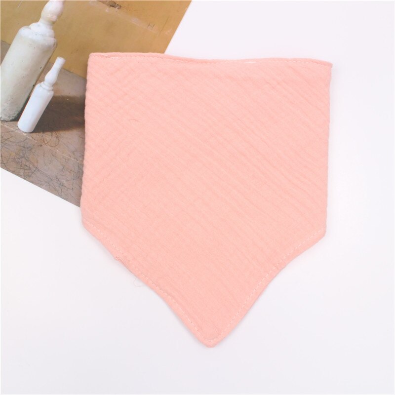 Sciarpa triangolare in cotone garza per bambini tinta unita asciugamano Saliva europeo e americano bavaglino accessori per neonati: Pink
