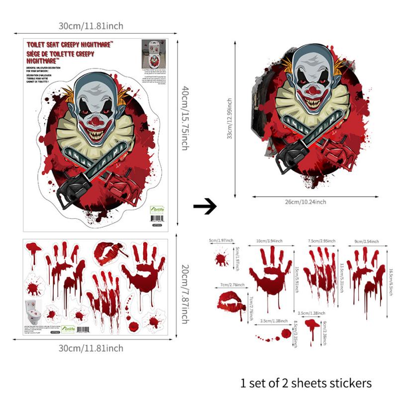 Halloween Toilet Wall Stickers Home Decoration Toilet Series Various Styles Horror Atmosphere Funny KTV Bar: 15