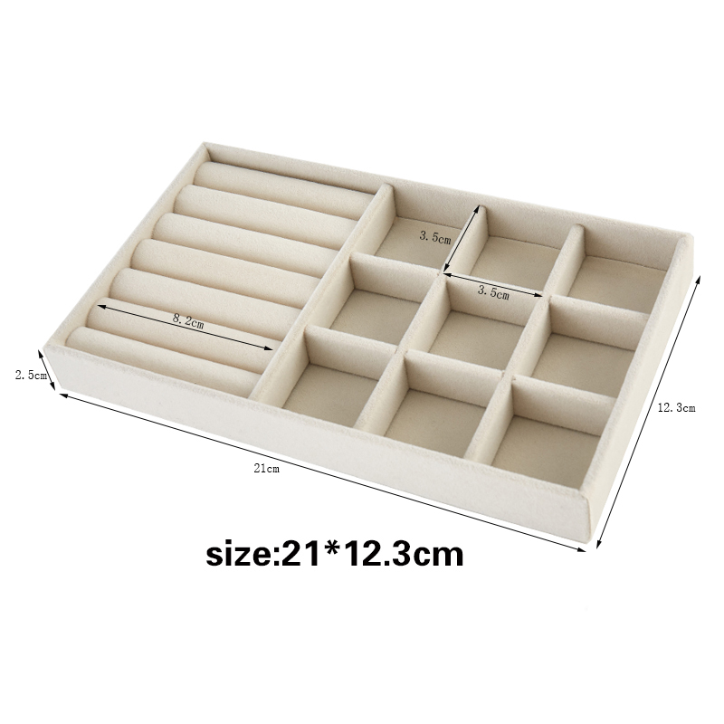 Velvet Jewelry Box Display Tray Drawer Storage Jewellery Holder For Ring Earrings Necklace Bracelet Soft Velvet Organizer Case: PURPLE