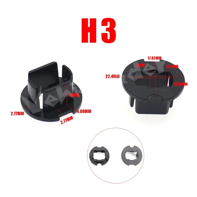 1 Pair Car LED headlights Adapter Holder Base for H7 H4 H3 H1 H11 H13 9004 9005 HB3 9006 HB4 9007 Headlamp Retainer Socket: H3