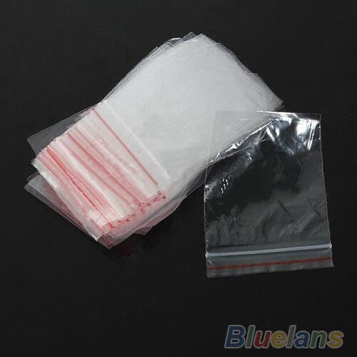 500 PCS 5x7cm Jewelry Ziplock Zip Zipped Lock Reclosable Plastic Poly Clear Bags