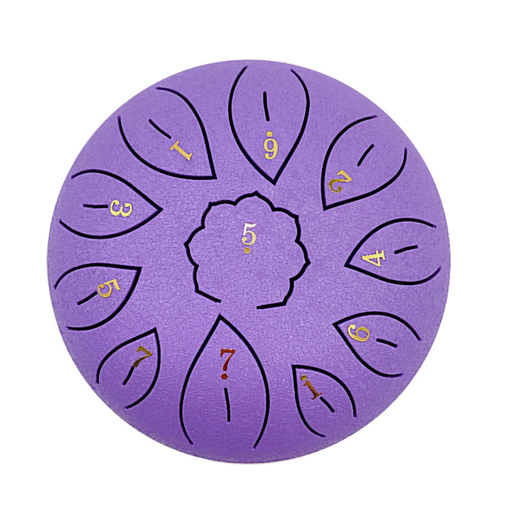 6 inch Tongue Drum 11 Tune Percussion Musical Instrument Steel Tongue Drum for Beginner Percussion Instruments Accessories: Purple