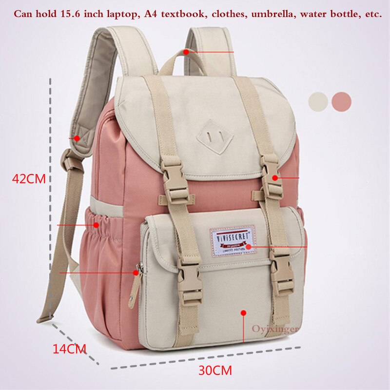 Leinwand Laptop Rucksack Frauen Rosa Rucksack Schul Für Teenager Mädchen Reise Rucksack Mochila Feminina Sack A Dos