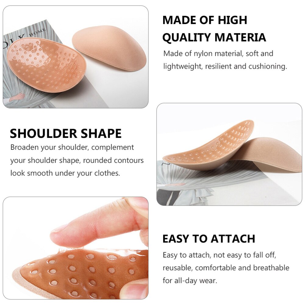 2 Pairs Silicone Schouder Push-Up Pads Herbruikbare Zelfklevende Non-Slip Schouder Enhancer Kussen Kleding Naaien accessoires