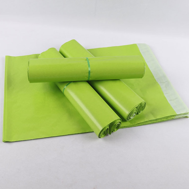 50pcs Green Poly Mailer Self Adhesive Package Envelope Glue Seal storage Courier Bags Waterproof Plastic Bag